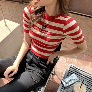 Short-sleeved T-shirt women summer 2021 new round